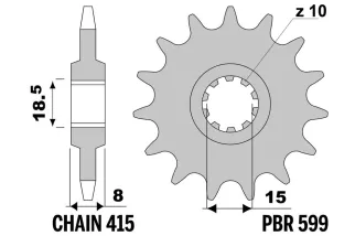 Pignon PBR acier standard - 415