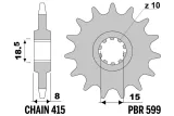 Pignon PBR acier standard - 415