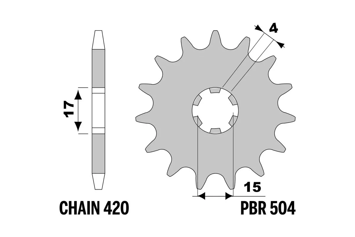 Pignon PBR acier standard - 420