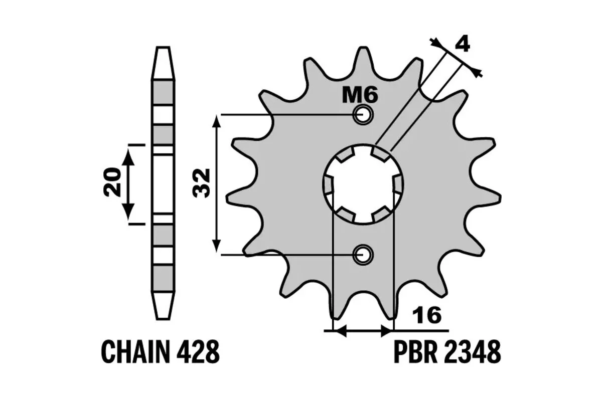 Pignon PBR acier standard - 428