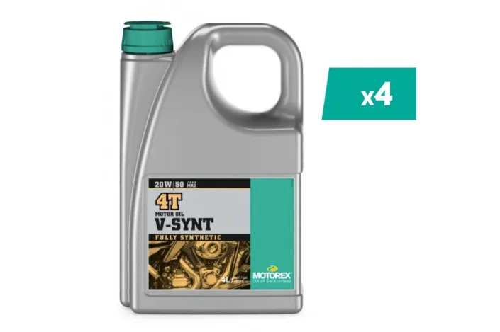 Huile moteur MOTOREX V-SYNT 4T - 20W50 - 4L (x4)
