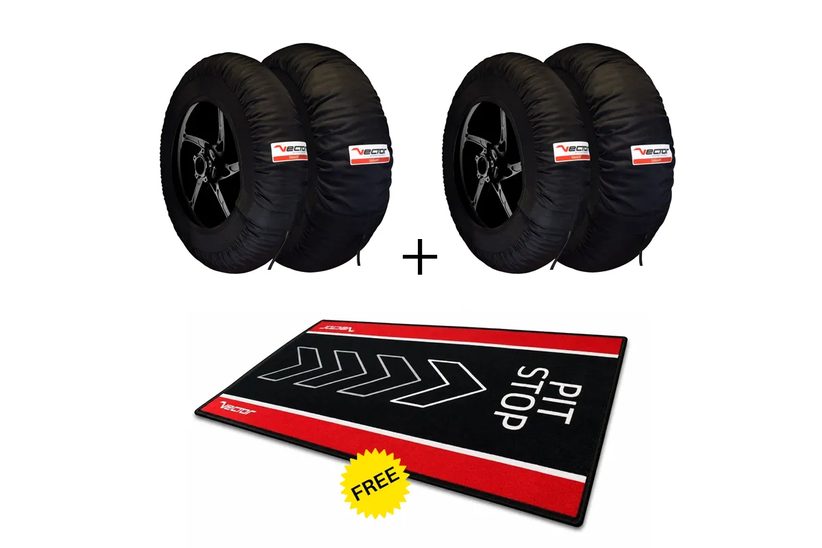 Kit VECTOR – 2 jeux de couvertures chauffantes Smart 120/165 avec tapis de paddock Pit Stop offert
