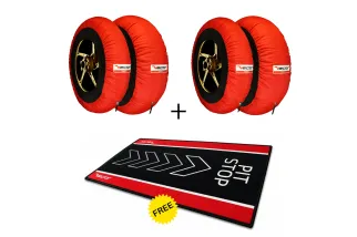 Kit VECTOR – 2 jeux de couvertures chauffantes Smart 120/190 (rouges) avec tapis de paddock Pit Stop offert