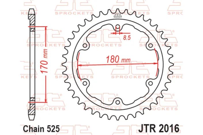 Couronne JT SPROCKETS acier standard - 525