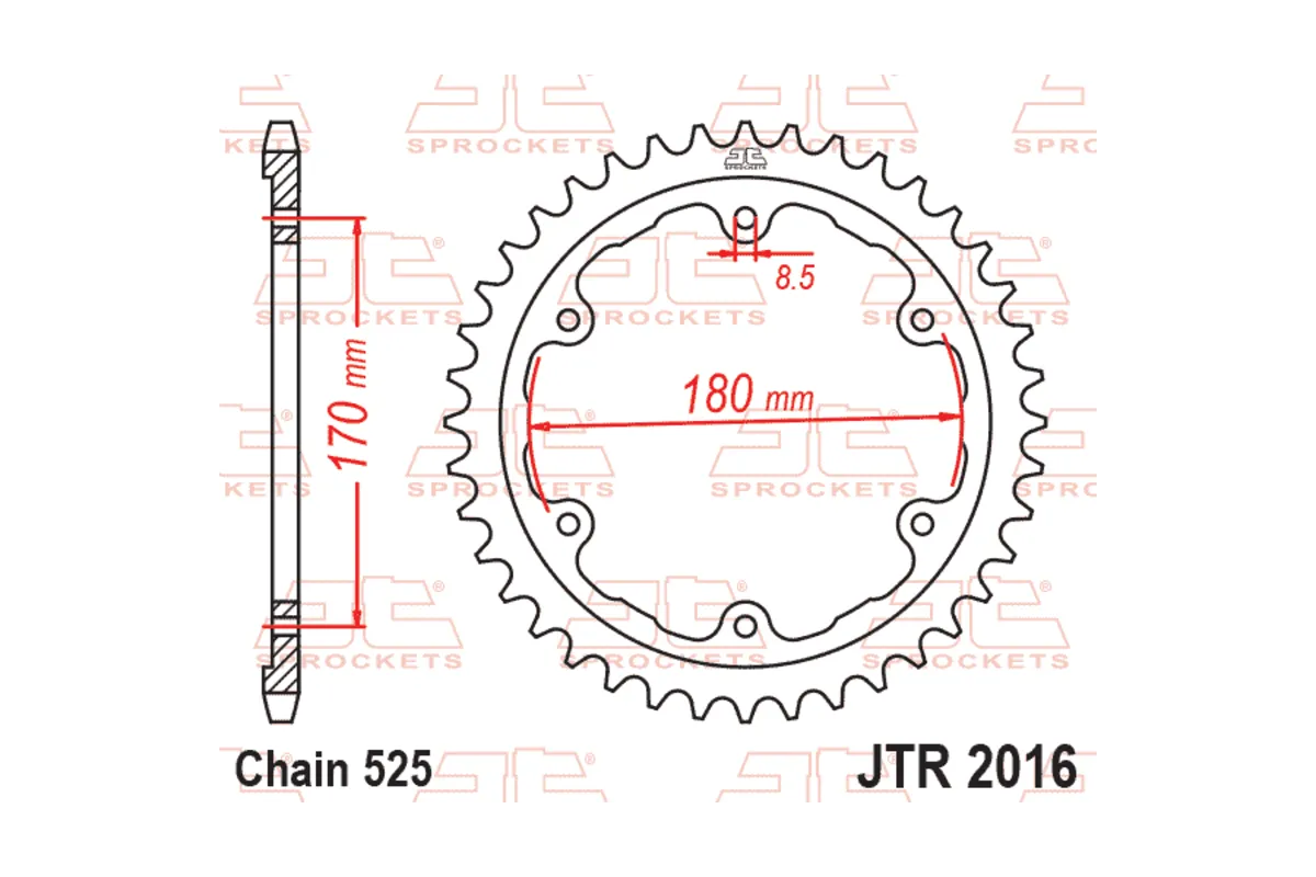 Couronne JT SPROCKETS acier standard - 525