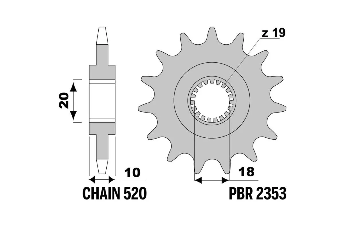 Pignon PBR acier standard - 520