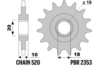 Pignon PBR acier standard - 520