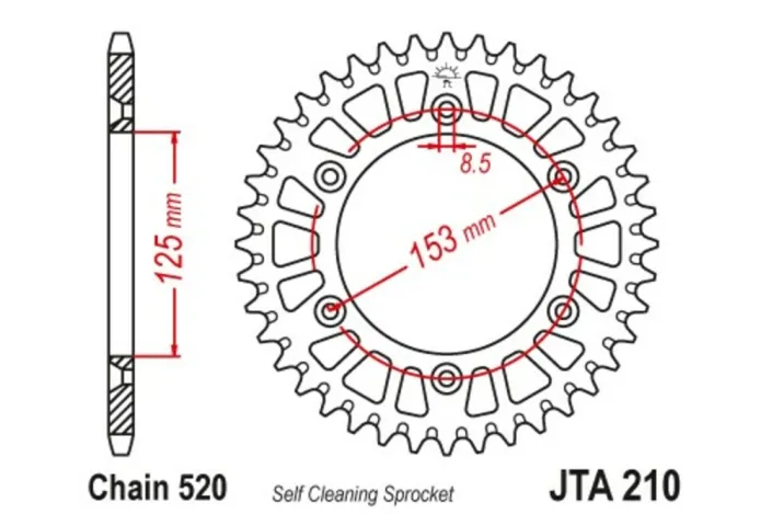 Couronne JT SPROCKETS alu standard - 520