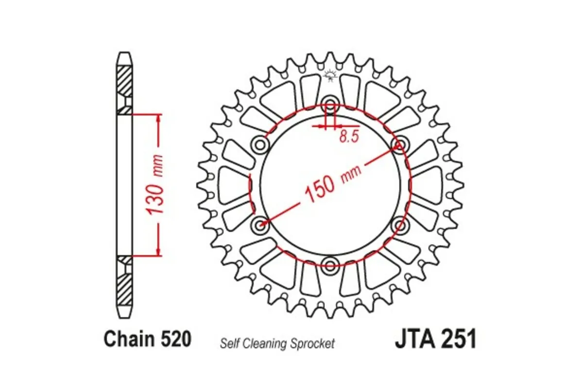 Couronne JT SPROCKETS alu standard - 520