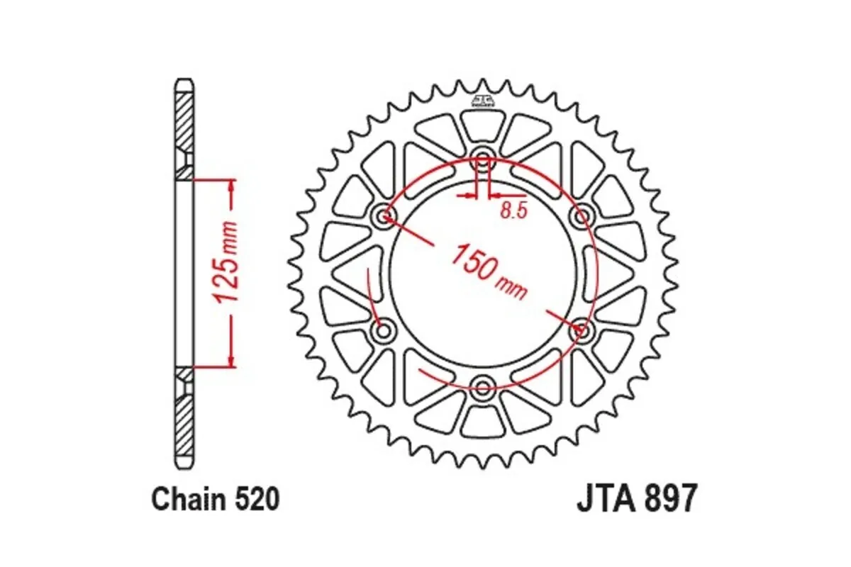 Couronne JT SPROCKETS alu standard - 520