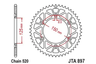 Couronne JT SPROCKETS alu standard - 520