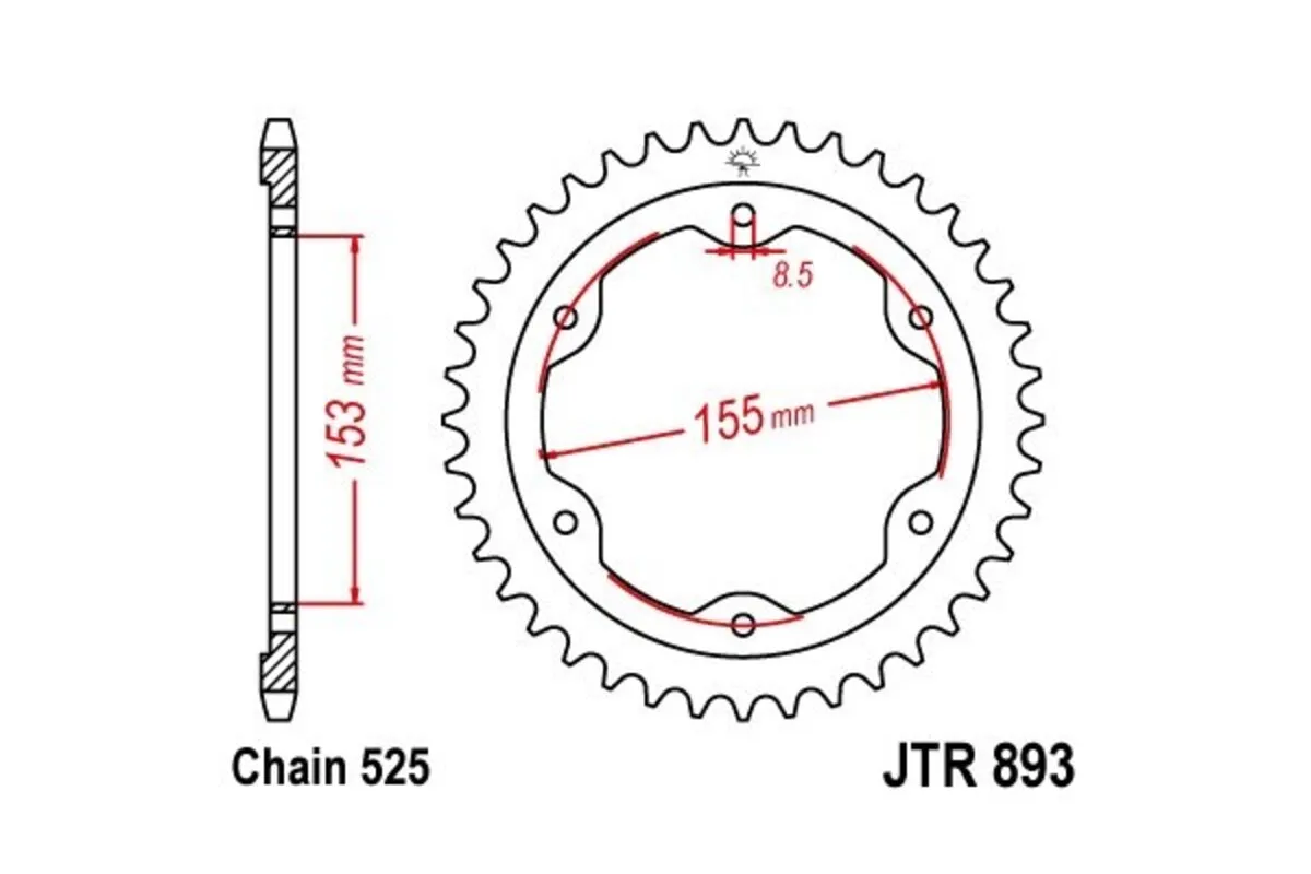 Couronne JT SPROCKETS Acier Standard - 525