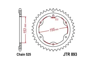 Couronne JT SPROCKETS Acier Standard - 525