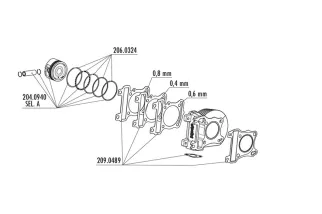 Kit cylindre Polini pour Aprilia SXR Ø49 4T-3V