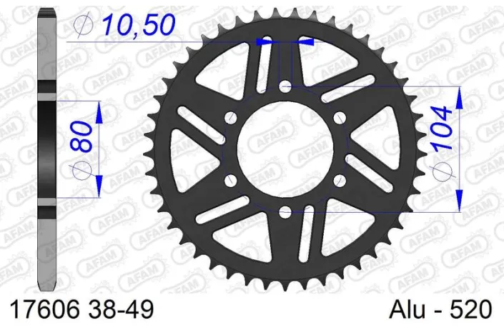 Couronne AFAM alu standard - 520