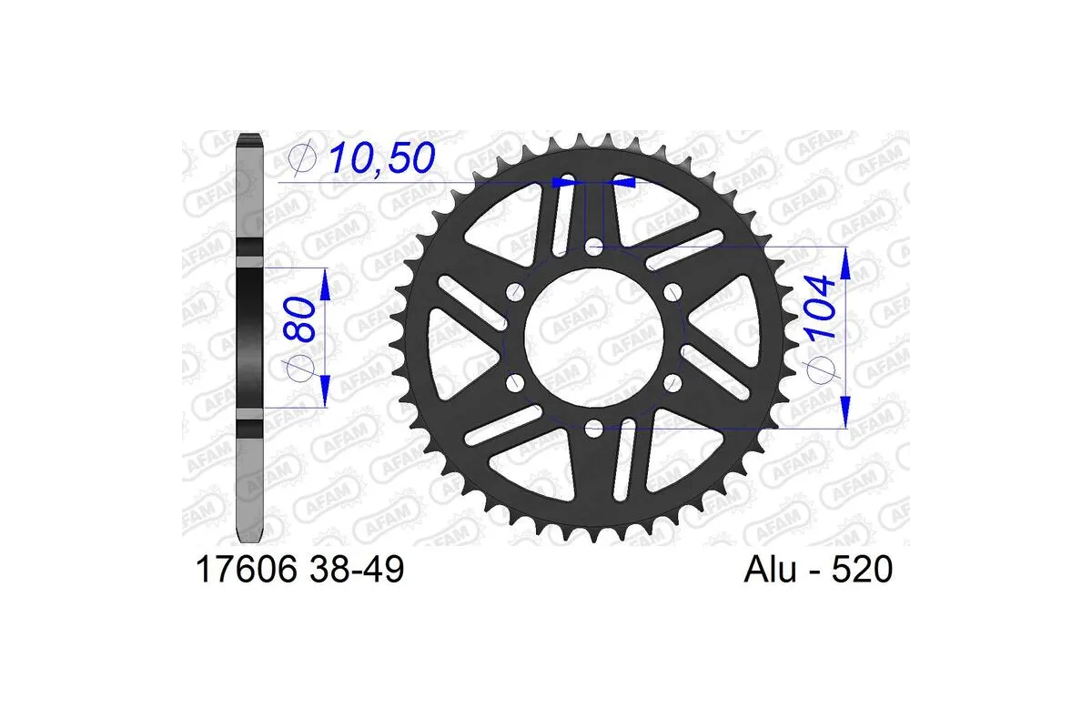 Couronne AFAM alu standard - 520
