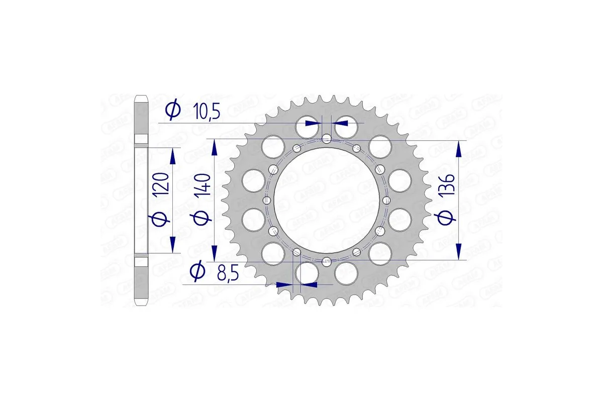 Couronne AFAM alu standard - 520