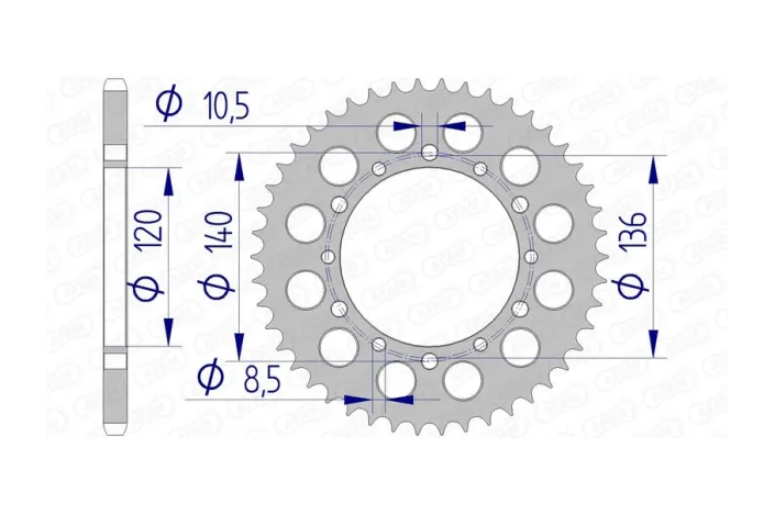 Couronne AFAM alu standard - 520