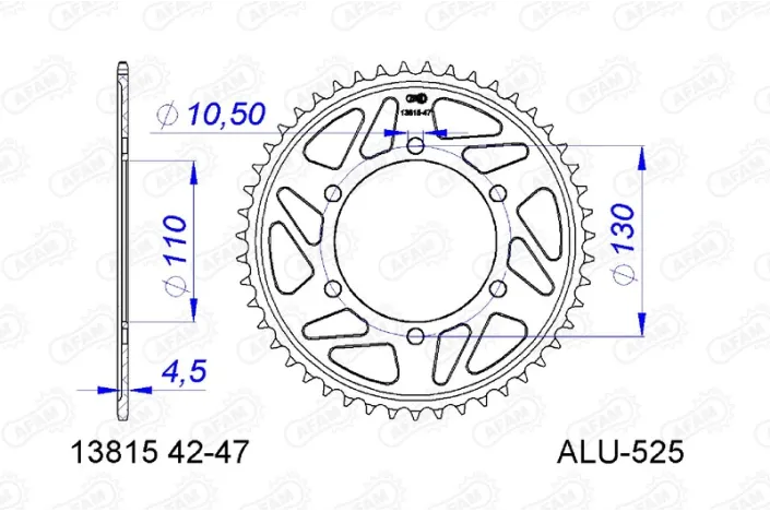 Couronne AFAM alu standard - 525