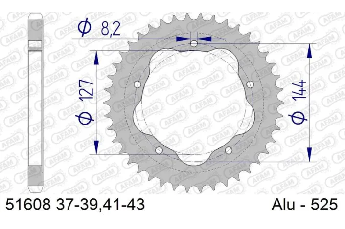 Couronne AFAM alu standard - 525