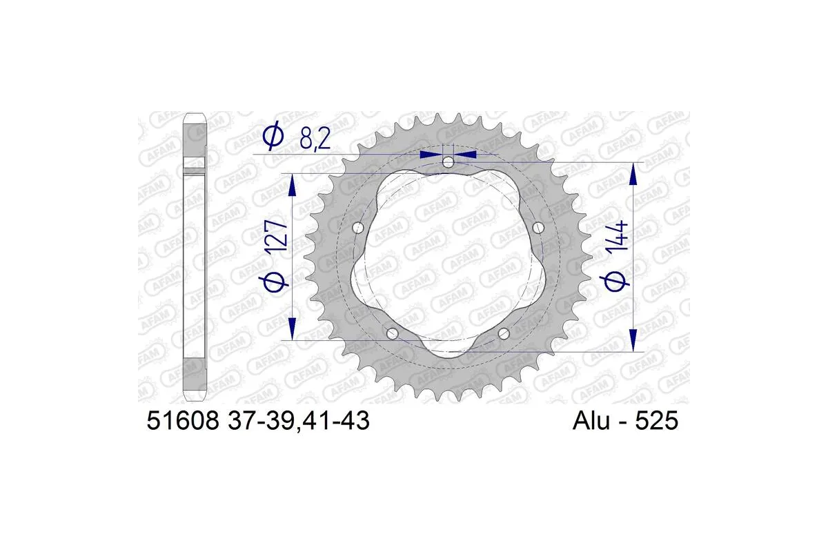 Couronne AFAM alu standard - 525