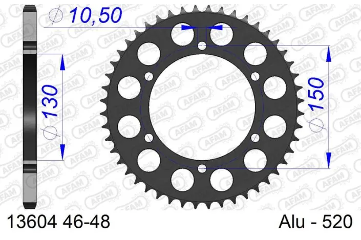 Couronne AFAM alu standard - 520