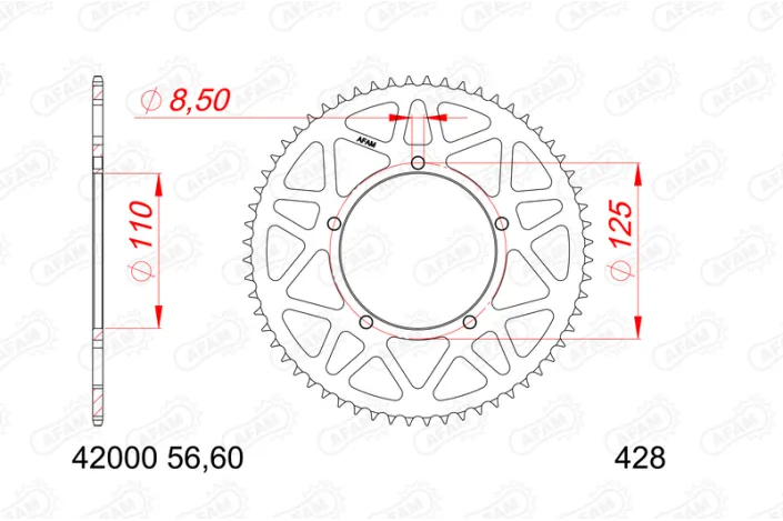 Couronne AFAM alu standard - 428