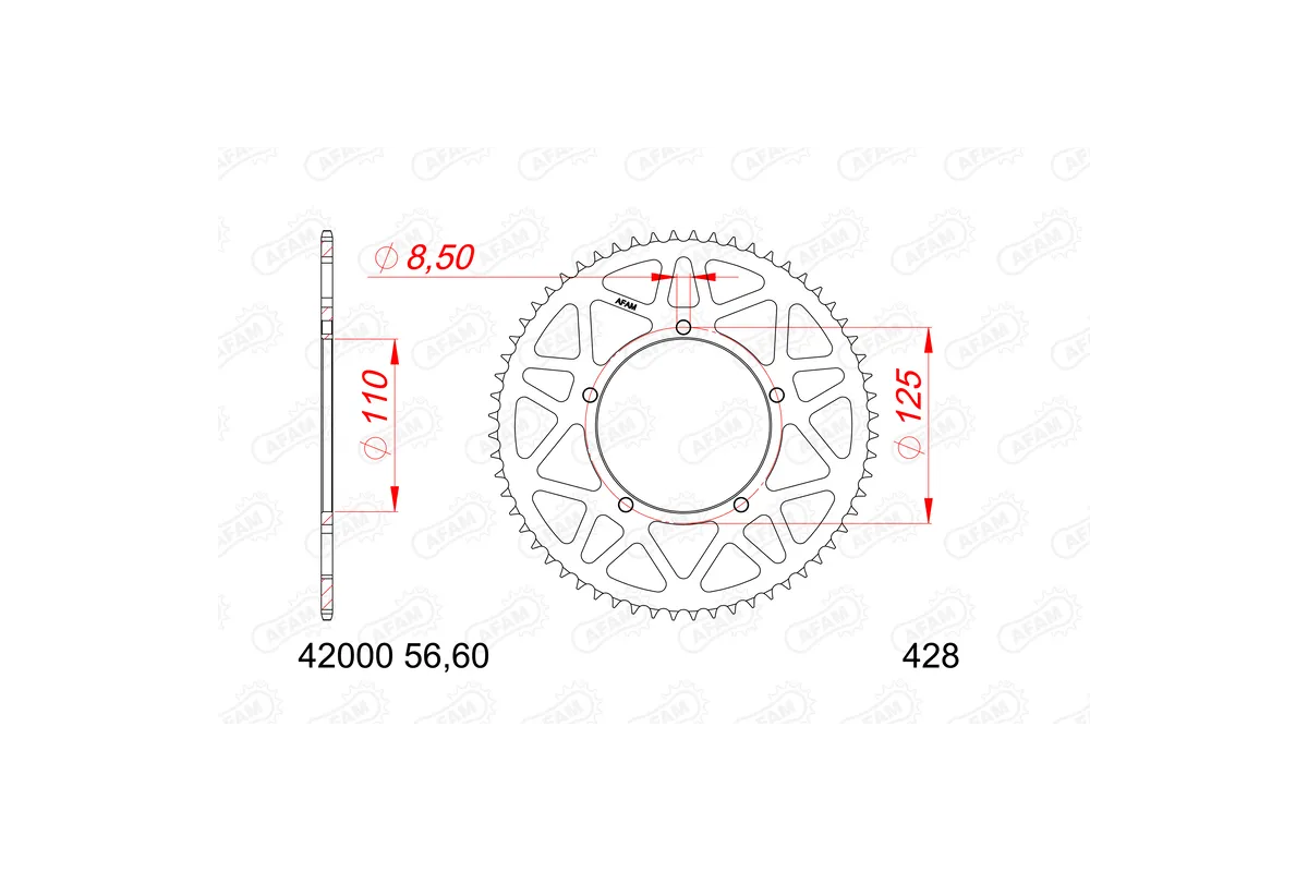 Couronne AFAM alu standard - 428