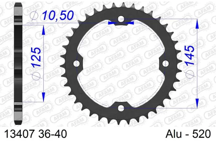 Couronne AFAM alu standard - 520