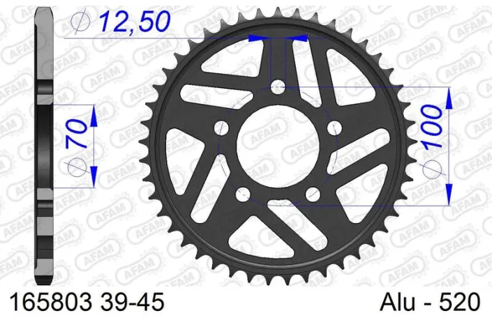 Couronne AFAM alu standard - 520