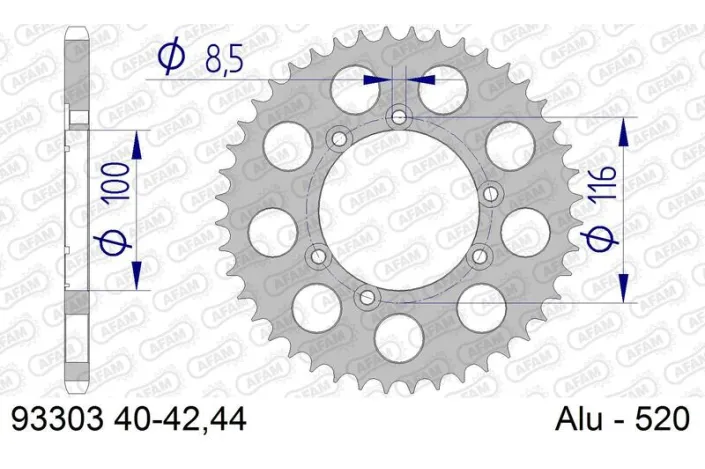 Couronne AFAM alu standard - 520