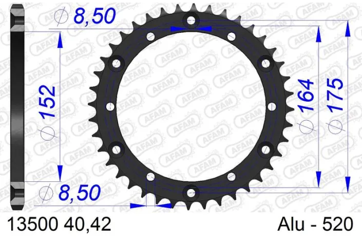Couronne AFAM alu standard - 520