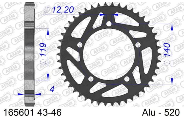 Couronne AFAM alu standard - 520