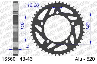 Couronne AFAM alu standard - 520
