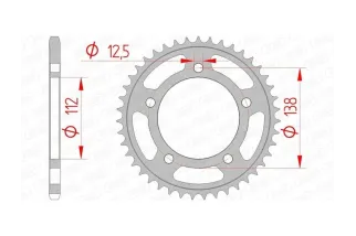 Kit chaîne AFAM 520 XSR4 - 17/39-112 - Couronne acier standard