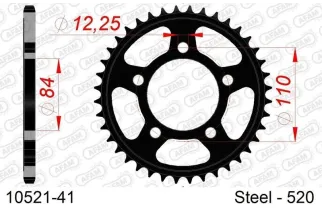 Kit chaîne AFAM 520 XSR4 - 15/41-112 - Couronne acier standard