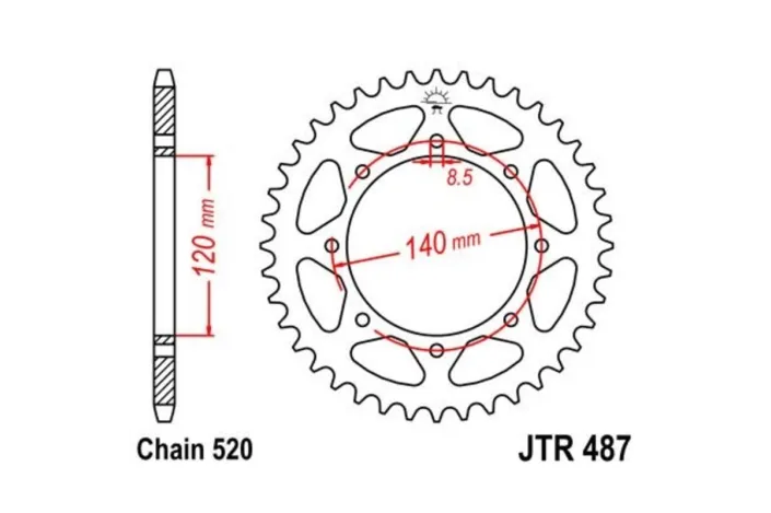 Couronne JT SPROCKETS acier standard - 520