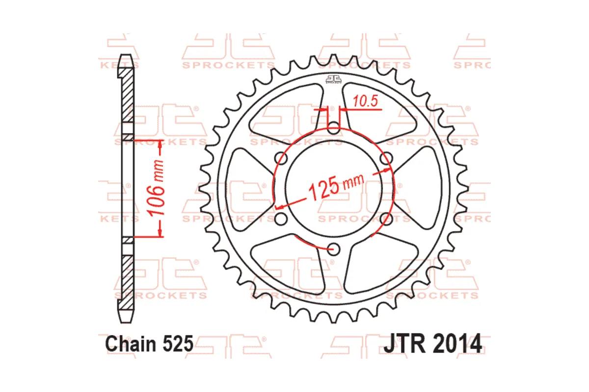 Couronne JT SPROCKETS acier standard - 525