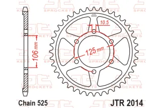 Couronne JT SPROCKETS acier standard - 525