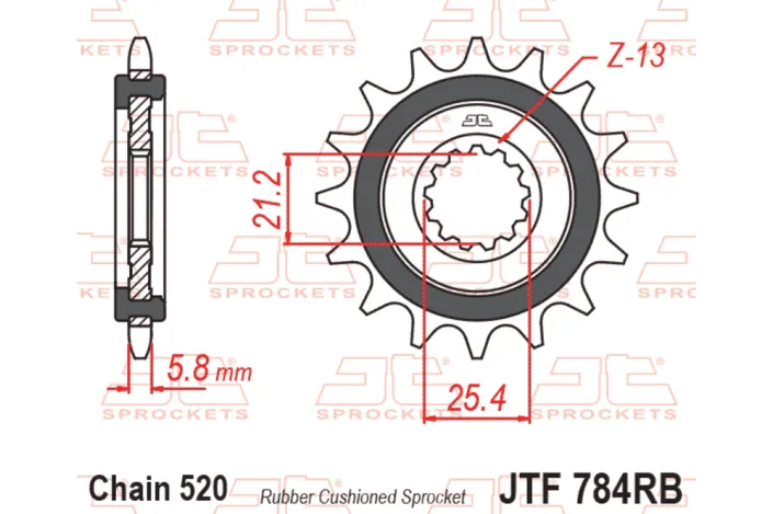 Pignon JT SPROCKETS acier anti-bruit - 520