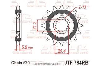 Pignon JT SPROCKETS acier anti-bruit - 520