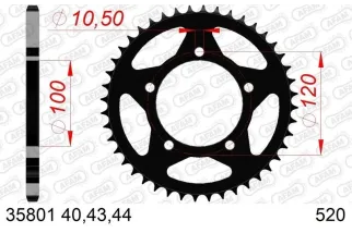 Kit chaîne AFAM 520 XHR4 - 16/43-110 - Couronne acier standard