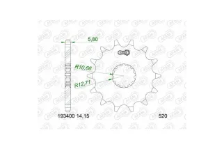 Kit chaîne AFAM 520 XSR4 - 15/48-114 - Couronne acier standard