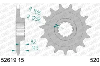 Kit chaîne AFAM 520 XHR4 - 15/42-110 - Couronne acier standard