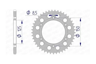 Kit chaîne AFAM 520 XSR4 - 16/40-114 - Couronne alu standard