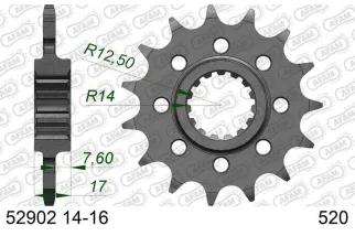 Kit chaîne AFAM 520 XHR4 - 14/45-110 - Couronne acier standard