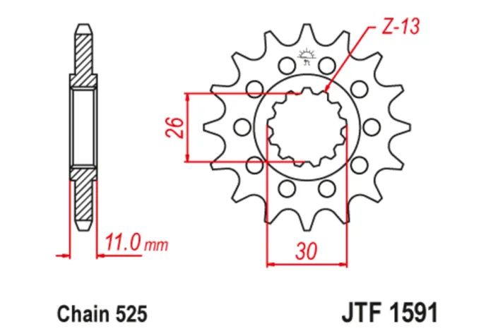 Pignon JT SPROCKETS acier anti-bruit - 525