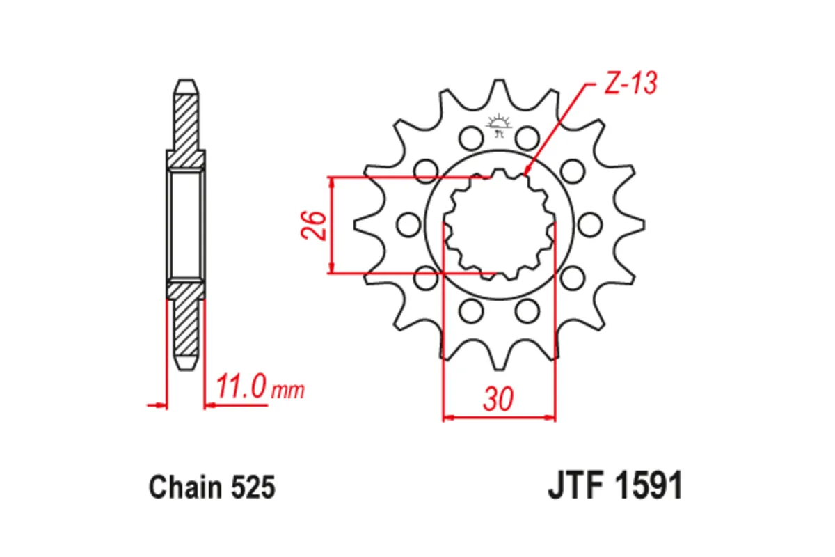 Pignon JT SPROCKETS acier anti-bruit - 525