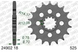 Kit chaîne AFAM 525 XHR4 - 18/46-118 - Couronne acier standard