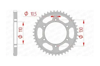 Kit chaîne AFAM 525 XHR4 - 17/47-118 - Couronne acier standard